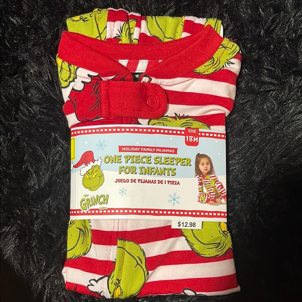 Family Pajamas Red and Green Footie One Piece